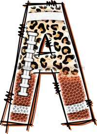 Thumbnail for Football Initial Sign Door Hanger Wood Sign Decoe-W-301 22 A