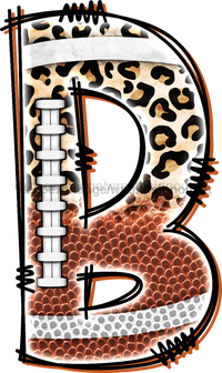 Thumbnail for Football Initial Sign Door Hanger Wood Sign Decoe-W-301 22 B