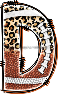 Thumbnail for Football Initial Sign Door Hanger Wood Sign Decoe-W-301 22 D