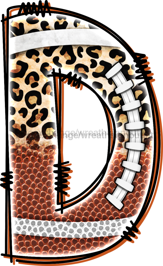 Football Initial Sign Door Hanger Wood Sign Decoe-W-301 22 D