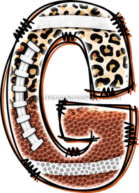 Thumbnail for Football Initial Sign Door Hanger Wood Sign Decoe-W-301 22 G