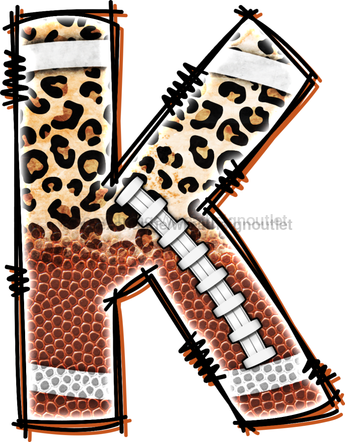 Football Initial Sign Door Hanger Wood Sign Decoe-W-301 22 K