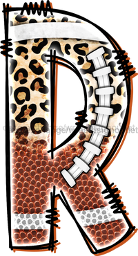 Thumbnail for Football Initial Sign Door Hanger Wood Sign Decoe-W-301 22 R