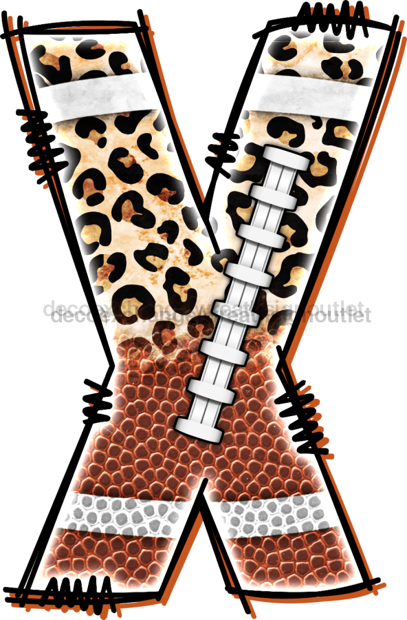 Football Initial Sign Door Hanger Wood Sign Decoe-W-301 22 X