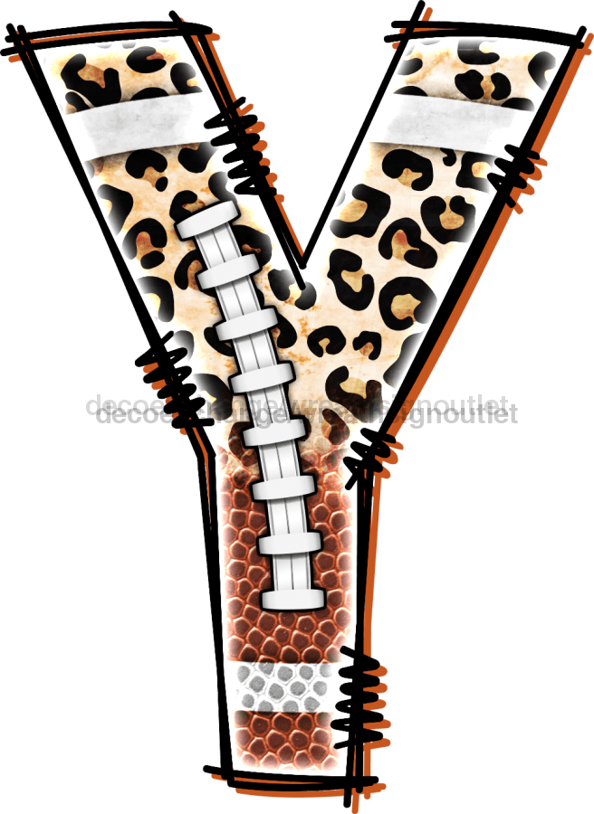 Football Initial Sign Door Hanger Wood Sign Decoe-W-301 22 Y