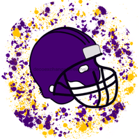 Thumbnail for Wreath Sign, Football Sign, Purple and Gold Football, Sports Sign, 10