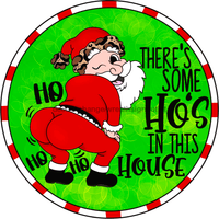 Thumbnail for Wreath Sign, Funny Christmas Sign, Hos In This House, 10