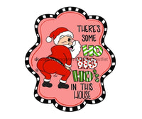 Thumbnail for Funny Sign, Santa Sign, Christmas Sign, wood sign, CR-W-062 wood wreath sign, wreath size wood, christmas, funny