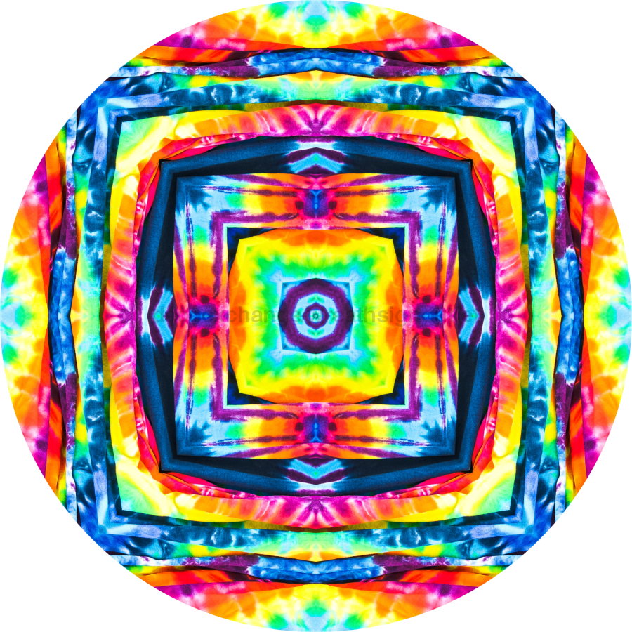 Geometric Flower Center Tye Dye Decoe-W-Fc-0004 6 Wood