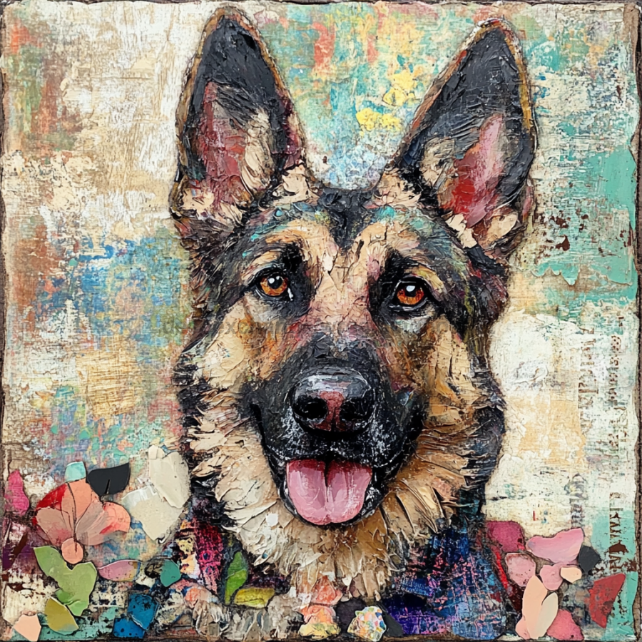 German Shephard Sign, Dog Sign, DCO-13489, Sign For Wreath, 10x10" Metal Sign