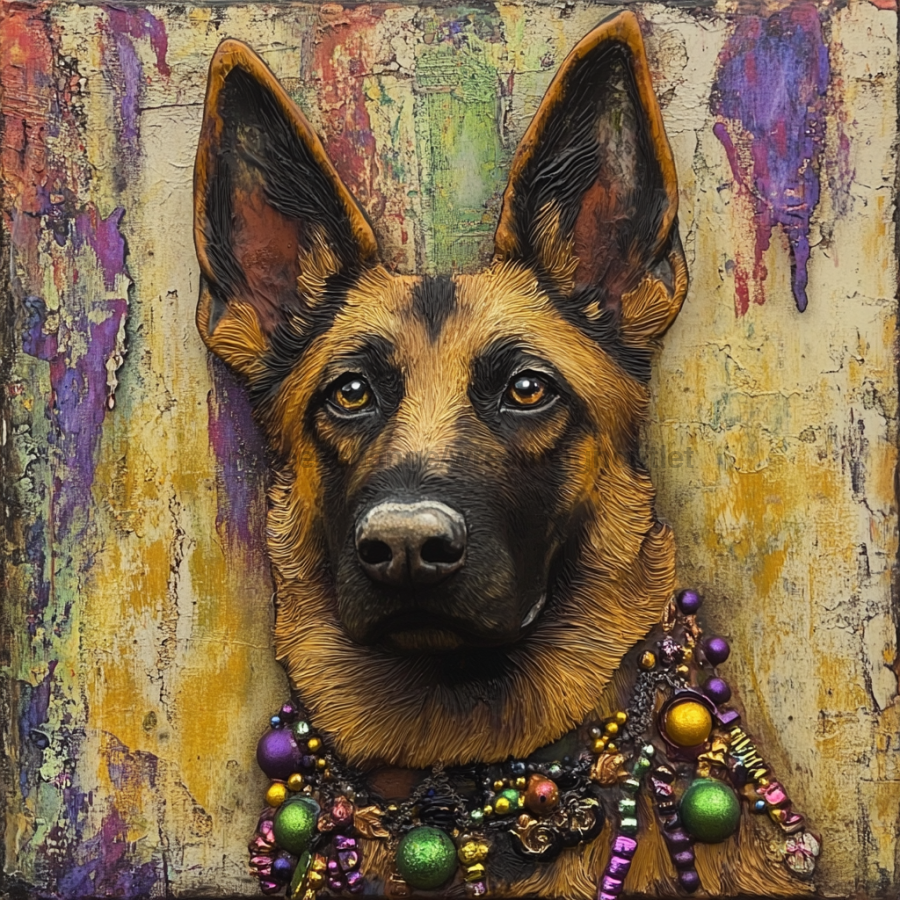 German Shephard Sign, Dog Sign, DCO-13492, Sign For Wreath, 10x10" Metal Sign