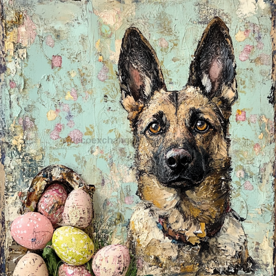 German Shephard Sign, Dog Sign, DCO-13503, Sign For Wreath, 10x10" Metal Sign