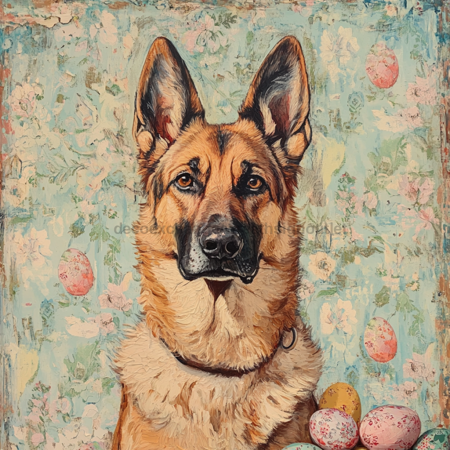 German Shephard Sign, Dog Sign, DCO-13513, Sign For Wreath, 10x10" Metal Sign