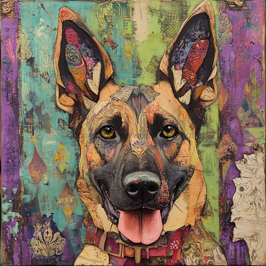 German Shephard Sign, Dog Sign, DCO-13514, Sign For Wreath, 10x10" Metal Sign