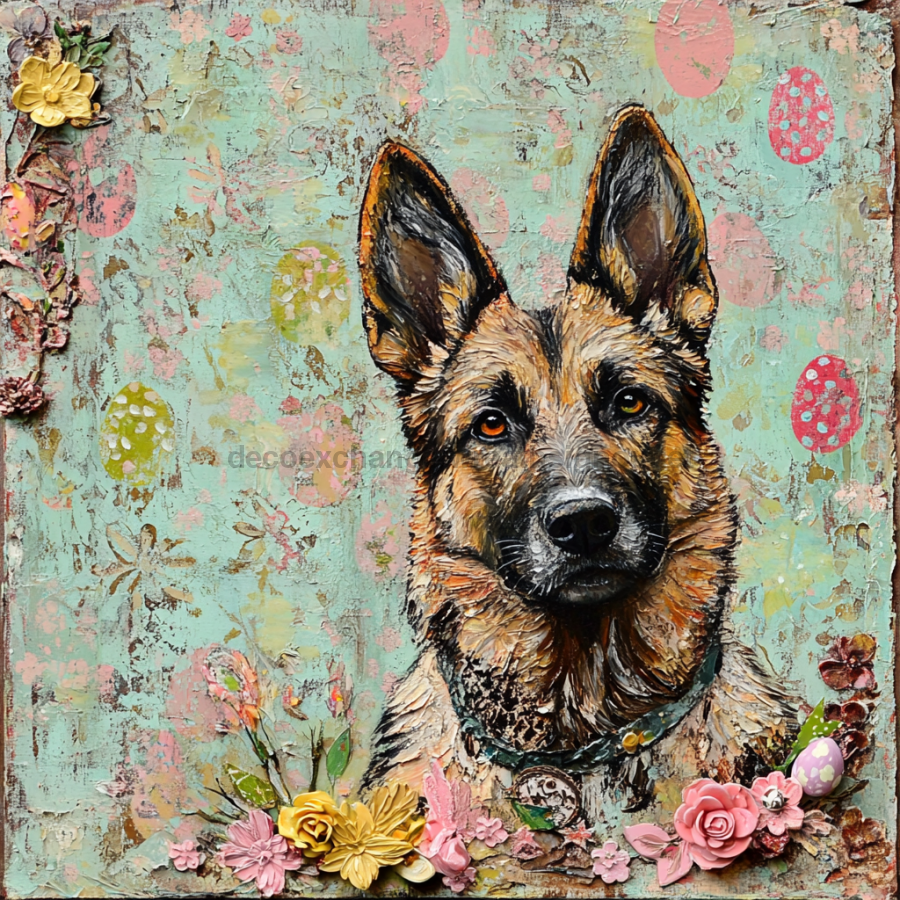 German Shephard Sign, Dog Sign, DCO-13521, Sign For Wreath, 10x10" Metal Sign