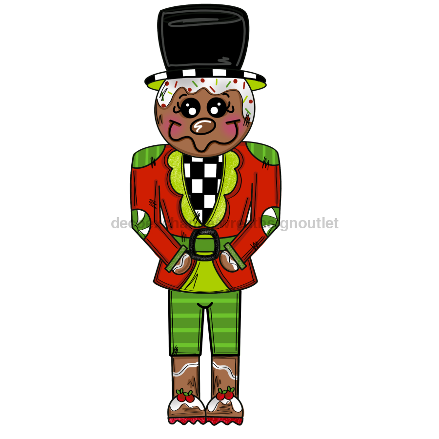 Gingerbread Nut Cracker Door Hanger Mj-W-00079-Dh 22‚Äô Wood