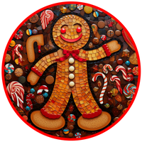 Thumbnail for Gingerbread Sign, Christmas Sign, DCO-00503, Sign For Wreath, 10