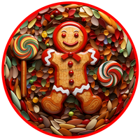 Thumbnail for Gingerbread Sign, Christmas Sign, DCO-00504, Sign For Wreath, 10