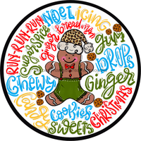 Thumbnail for Wreath Sign, Gingerbread Typography 10