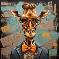 Thumbnail for Giraffe With Glasses Sign Funny Animal Wall Art Dco-01176 For Wreath 10X10 Metal