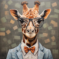 Thumbnail for Giraffe With Glasses Sign Funny Animal Wall Art Dco-01177 For Wreath 10X10 Metal