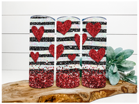 Thumbnail for Glitter Hearts Valentine Tumbler, 20 oz Skinny Tumbler - DECOETUMBLER-125