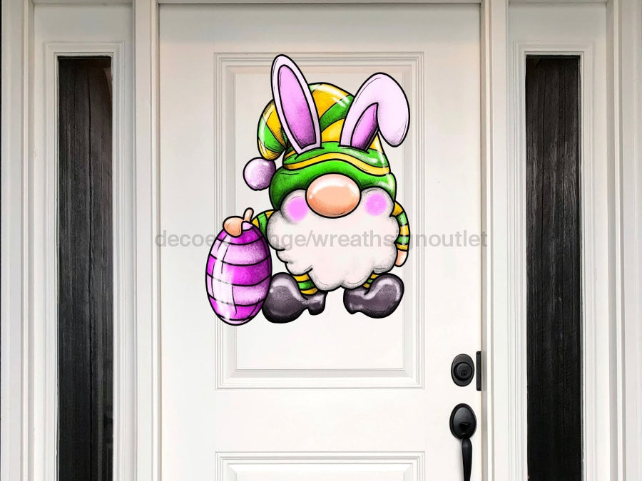 Gnome Easter Egg Sign Wood Sign Door Hanger Decoe-W-384 22