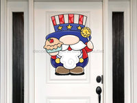 Thumbnail for Gnome Sign Patriotic Wood Sign Door Hanger Decoe-W-122 22