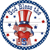 Thumbnail for Vinyl Decal, God Bless The USA Gnome, Patriotic Sign, 10