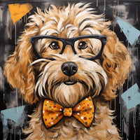 Thumbnail for Goldendoodle With Glasses Sign Funny Animal Wall Art Dco-01173 For Wreath 10X10 Metal