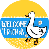 Thumbnail for Goose Sign Porch Goose Welcome Friends DCO-13681-DH 18‚Äô‚Äô Wood Sign 18‚Äô‚Äô Door Hanger