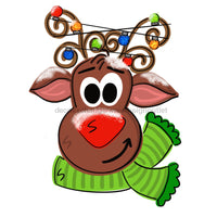 Thumbnail for Green Christmas Deer Door Hanger, MJ-W-00097-DH, 22in Wood Door Hanger