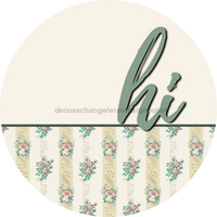 Thumbnail for Green Floral Door Hanger Dco-01579-Dh 18’ Round Wood