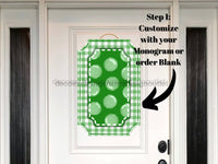 Thumbnail for Green Last Name Initial Sign Welcome Custom Decoe-W-177-Dh For Wreath Round 22 Wood Cutout Blank