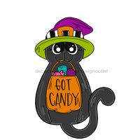 Thumbnail for Halloween Cat Door Hanger Mj-W-00036 22‚Äô Wood