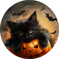 Thumbnail for Halloween Cat, MB-00002, Sign For Wreath, 10