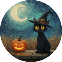 Thumbnail for Halloween Cat Sign, DECOE-5297-D, Sign For Wreath, 10