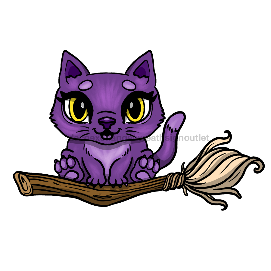 Halloween Cat, wood sign, DECOE-W-904799-DH, 22" Door Hanger