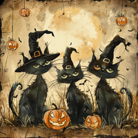 Thumbnail for Halloween Cats Mb-00018 Sign For Wreath 10X10‚Äô Metal