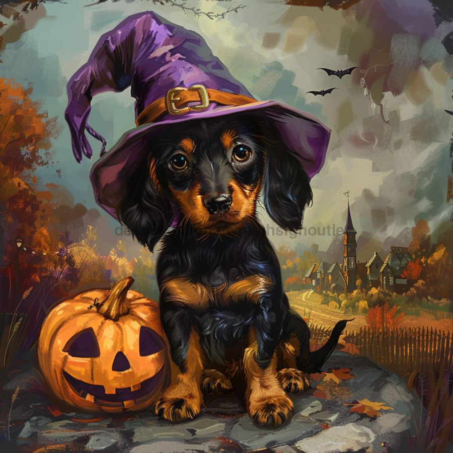 Halloween Dog Wall Art, MB-00030, Sign For Wreath, 10x10" Metal Sign