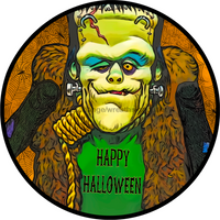 Thumbnail for Wreath Sign, Halloween - Frankenstein 10