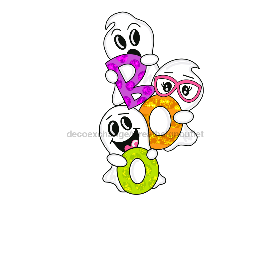 Halloween Ghost Boo Door Hanger Mj-W-00049 22‚Äô Wood