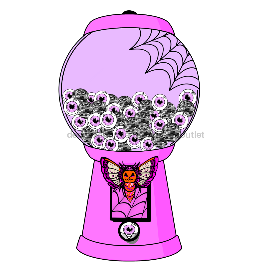 Halloween Gumball Machine, wood sign, DECOE-W-904804-DH, 22" Door Hanger