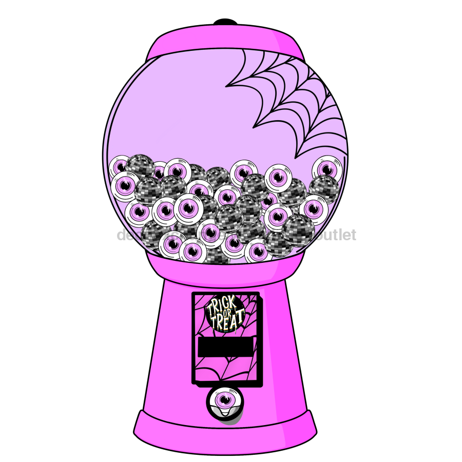 Halloween Gumball Machine, wood sign, DECOE-W-904805-DH, 22" Door Hanger