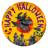 Thumbnail for Wreath Sign, Halloween Happy Halloween Witch 10