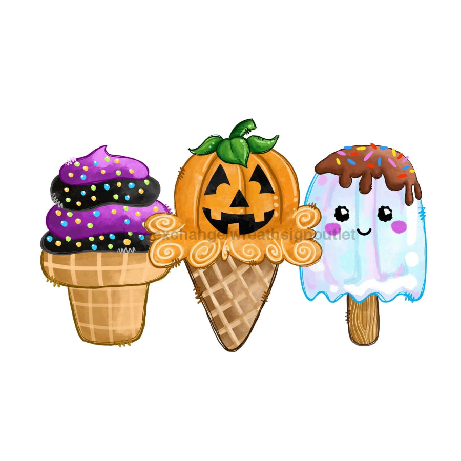 Halloween Ice Cream, wood sign, DECOE-W-014 - DecoExchange¬Æ