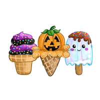 Thumbnail for Halloween Ice Cream, wood sign, DECOE-W-014 wreath size wood, wood wreath sign, halloween