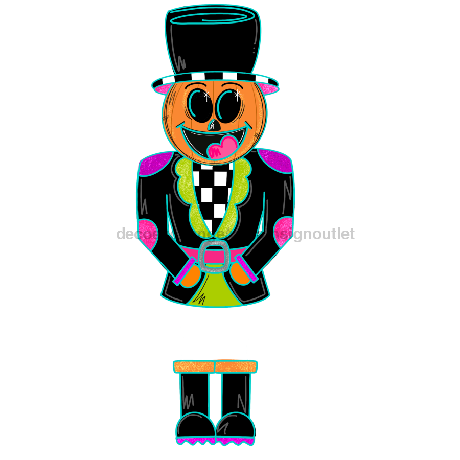 Halloween Pumpkin Ribbon Legs Door Hanger Mj-W-00070-Dh 22‚Äô Wood