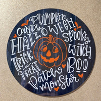 Thumbnail for Wreath Sign, Halloween Pumpkin Typography 10