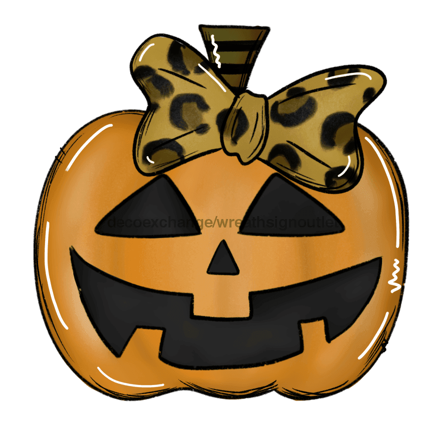 Halloween Pumpkin, Pumpkin with a Bow, wood sign, DECOE-W-019 door hanger, halloween